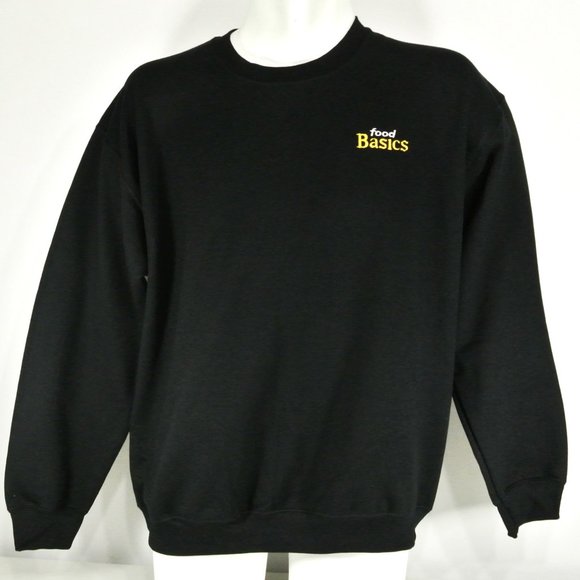 FOOD BASICS Grocery Store Employee Uniform Black Sweatshirt Shirt Size L Large - Picture 1 of 11